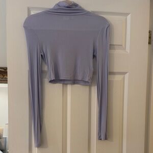 Aritzia Lavender Long Sleeve Crop Top